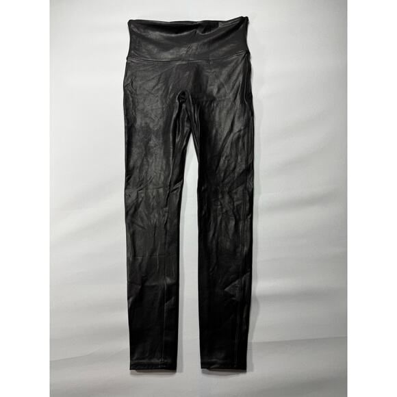 SPANX Pants - Spanx Women's Pull On Black Faux Leather Leggings - Size L